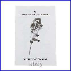2-Stroke Demolition Hammer Gas Powered Concrete Breaker Puncher Drill 32.7 CC
