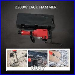 2200W Demolition Jack Hammer Electric Concrete Breaker 1400 BPM With 4 Chisels Set