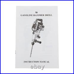 32.6CC 2-Stroke Gas Powered Concrete Breaker Punch Drill Demolition Jack Hammer