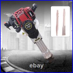 37.7 cc 4 Stroke Gas Demolition Jack Hammer Concrete Breaker Drill with Chisels