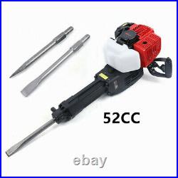 52 cc Demolition Jack Hammer Concrete Breaker Drill with 2 Chisel Gas-Powered