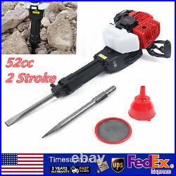 52 cc Gas-Powered Demolition Jack Hammer Concrete Breaker Drill with 2 Chisel