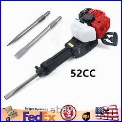 52 cc Gas-Powered Demolition Jack Hammer Electric Concrete Breaker with 2 Chisel