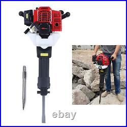 52cc Demolition Jack Hammer Concrete Breaker Drill with 2 Chisel Gas-Powered 1900W