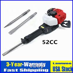 Demolition Jack Hammer Concrete Breaker 1900W Gas-Powered Hammer 2 Chisel Bit