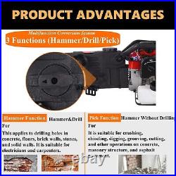 Gas Powered Hammer Drilling Machine Petrol Demolition Jackhammer 32.6CC 2 Stroke